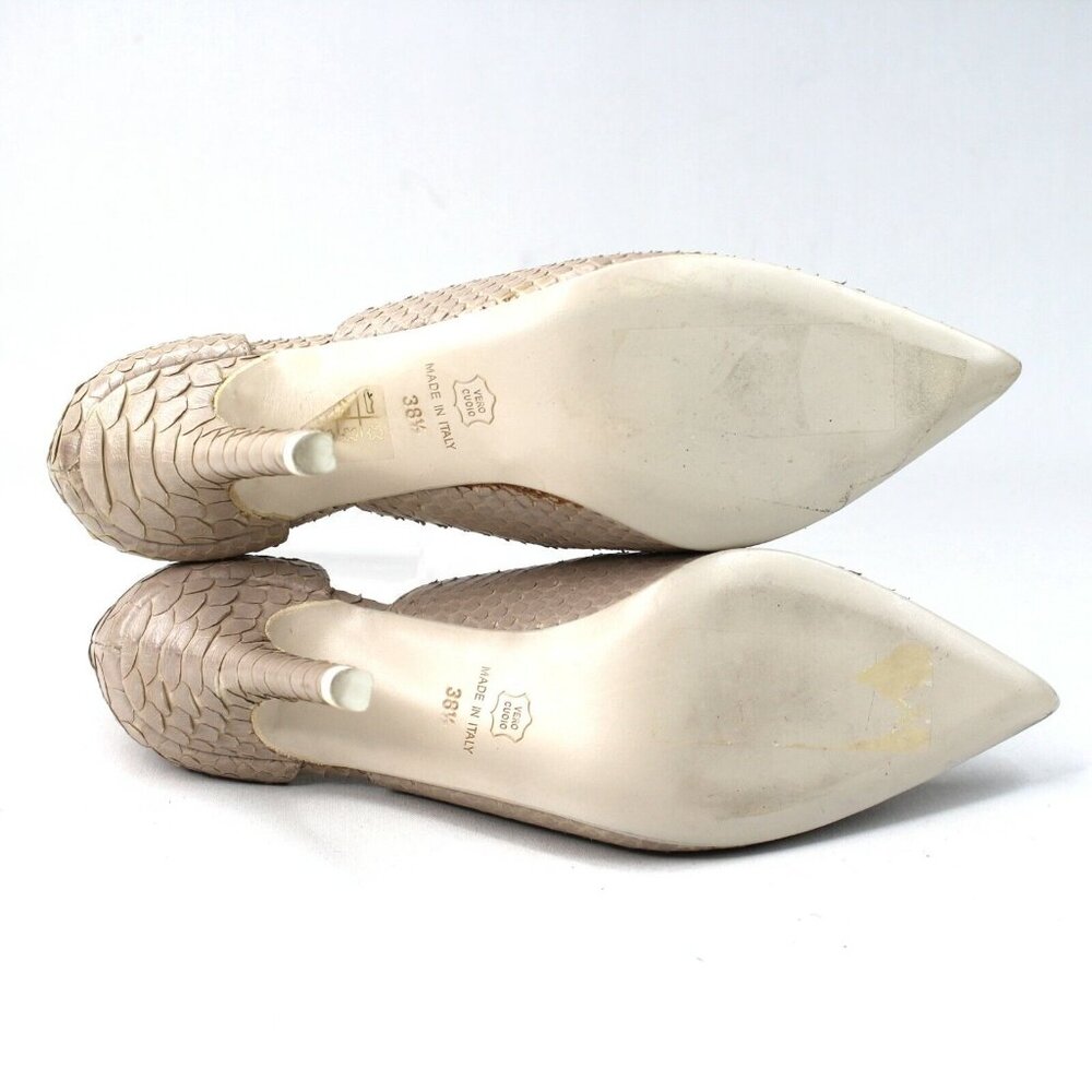 Haider Ackermann Sz 8.5 Gray D'orsay Real Snakeskin High Heel Pump Shoes Luxury - Picture 7 of 9